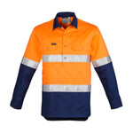 Mens Hi Vis Closed Front Long Sleeve Shirt - Hoop Taped