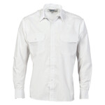 Mens Epaulette Polyester/Cotton Long Sleeve Work Shirt