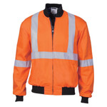 Mens HiVis Cotton Bomber Jacket with ‘X’ Back & additional CSR R/Tape