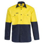 Mens Lightweight Hi Vis Two Tone Long Sleeve Vented
