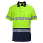 JB's HV Short Sleeve D+N C/Back Segmented  Tape Polo