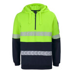 Mens Hi Vis 1/2 Zip Segmented Tape Hoodie