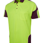 Mens Hi Vis Short Sleeve Arm Panel Polo
