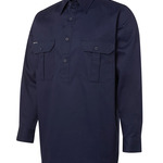 Mens Long Sleeve 190G Close Front Work Shirt