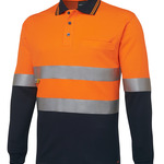 Mens Hi Vis Long Sleeve (D+N) Trad Polo