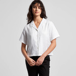 Womens Linen Short Sleeve Shirt