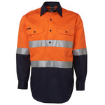 Mens Hi Vis (D+N) Close Front Long Sleeve Shirt